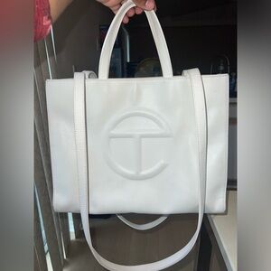 100% Authentic Telfar Med White Shopping Bag